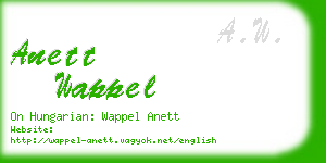 anett wappel business card